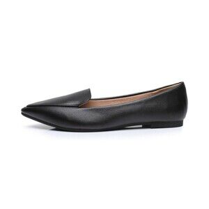VenusCelia Women's Funkier Flats Shoe - Black Pu - Size 8 (39)